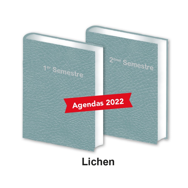 Lot de 2 Agendas Semestriels Lichen 2022