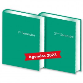Lot de 2 Agendas Semestriels 2023 Vert Réservation