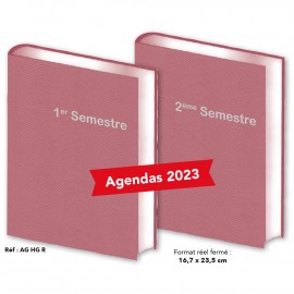 Agendas semestriels haut de gamme rose 2023
