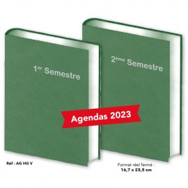 Agendas semestriels haut de gamme vert 2023