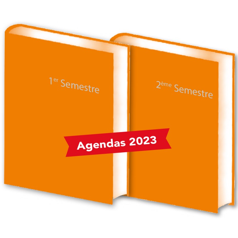 Lot de 2 Agendas Semestriels 2023 Orange
