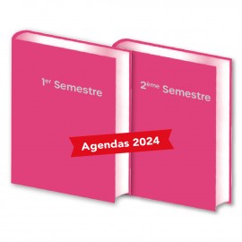 Lot de 2 Agendas Semestriels 2024 Fushia Réservation