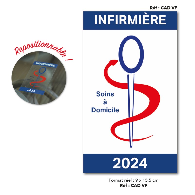 CADUCÉE INFIRMIÈRE 2024 -Sticker autocollant pare-brise - fabriqué