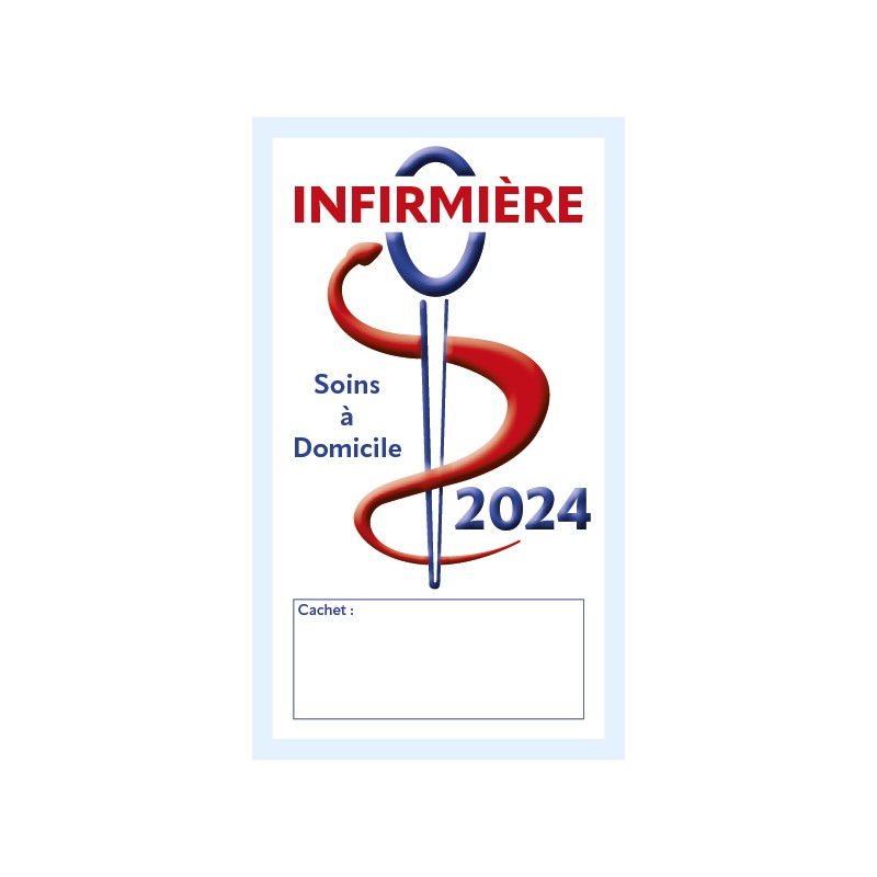 Caducée infirmier 2024 -Sticker autocollant pare-brise - fabriqué en France