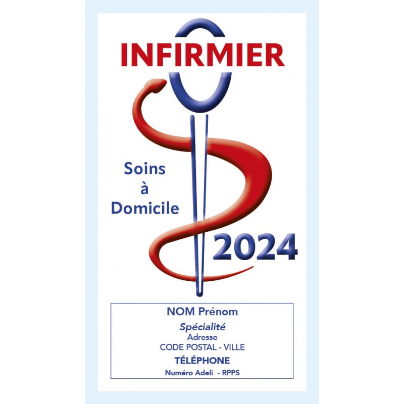 Caducée infirmier 2024 -Sticker autocollant pare-brise - fabriqué en France
