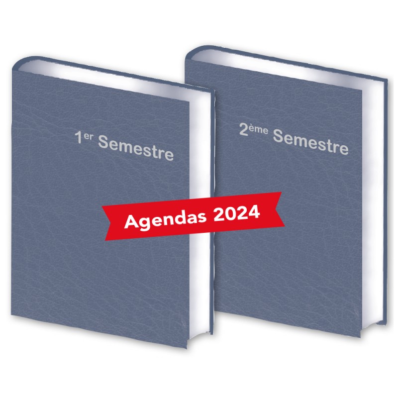 Lot de 2 Agendas Semestriels HG Bleu 2024 Soldes