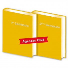 Lot de 2 Agendas Semestriels 2025 Jaune Réservation