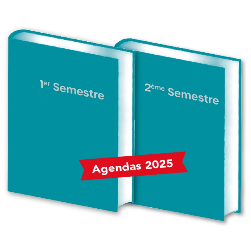 Lot de 2 Agendas Semestriels 2025 Lagon Réservation