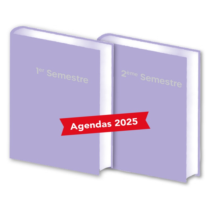 Lot de 2 Agendas Semestriels 2025 Parme Réservation