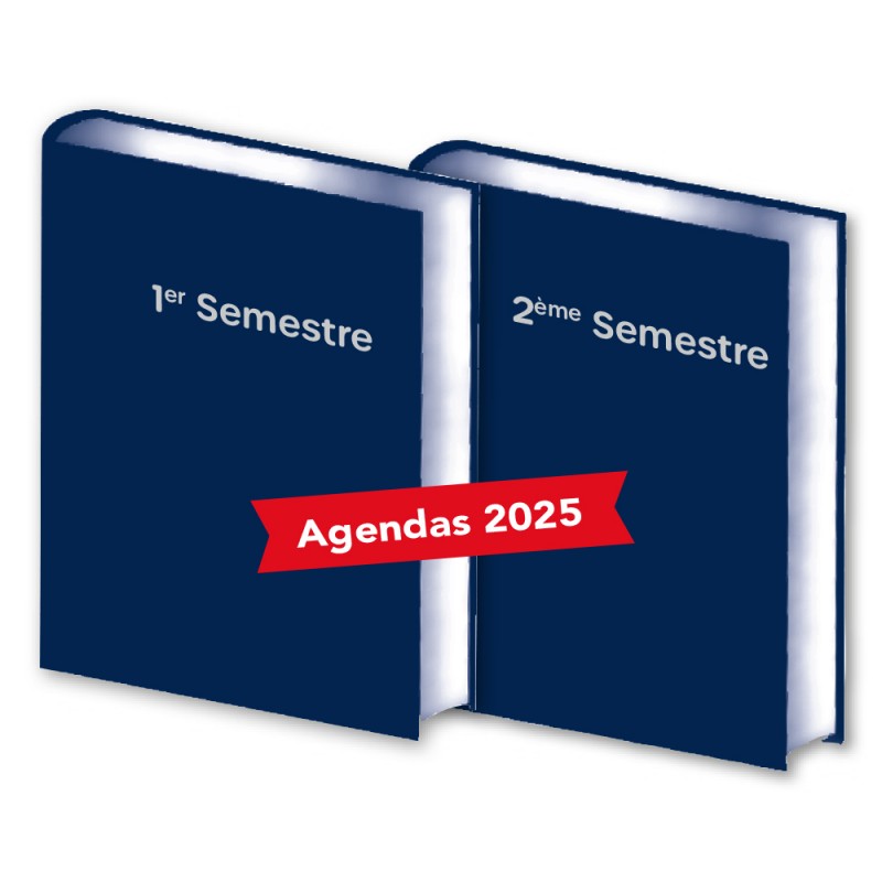 Lot de 2 Agendas Semestriels 2025 Marine Réservation