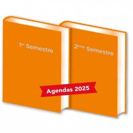 Lot de 2 Agendas Semestriels 2023 Orange Réservation