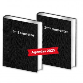 Lot de 2 Agendas Semestriels 2025 Noir Réservation