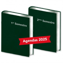 Lot de 2 Agendas Semestriels 2025 Vert métal Réservation