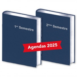 Lot de 2 Agendas Semestriels 2024 Bleu Réservation