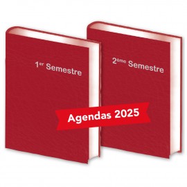 Lot de 2 Agendas Semestriels 2025 Rouge Réservation