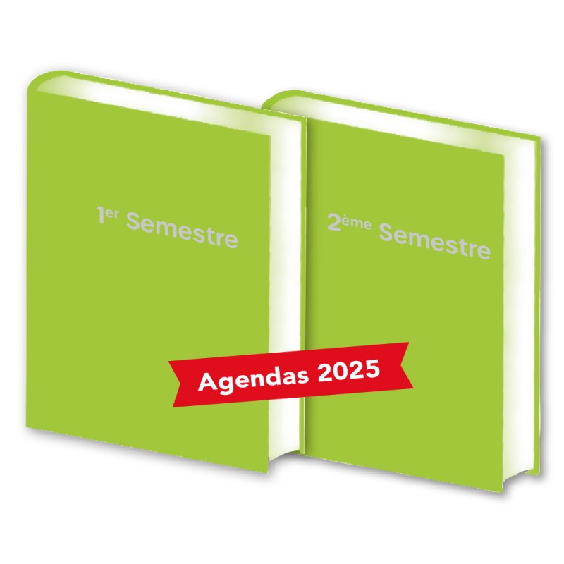 Lot de 2 Agendas Semestriels 2025 Anis Réservation