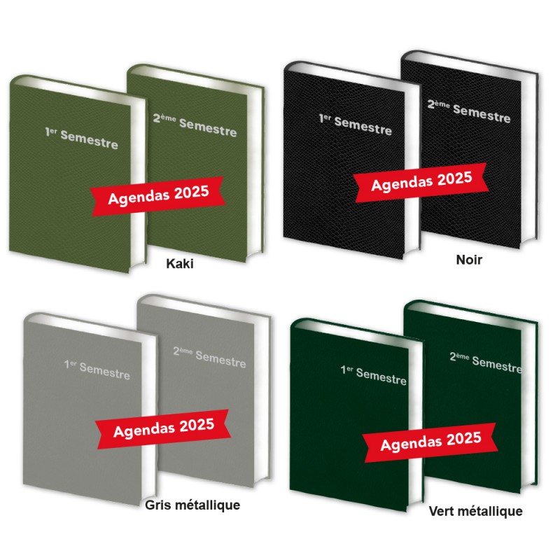 Lot de 2 Agendas Semestriels HG Panachés 2025 Réservation