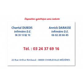 Carte de visite symétrique sans caducée rythme